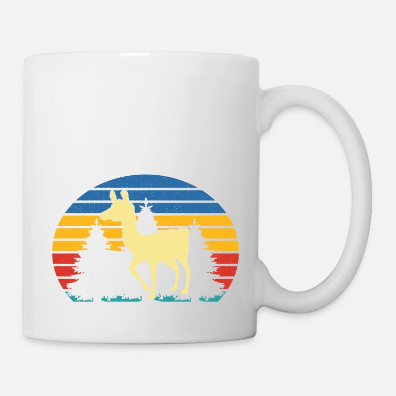 Lama Vintage Rétro - Mug blanc - blanc