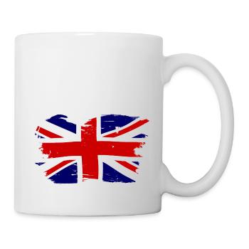 Union Jack Britische Flagge mit Grunge - Tasse - Weiß - Rechts