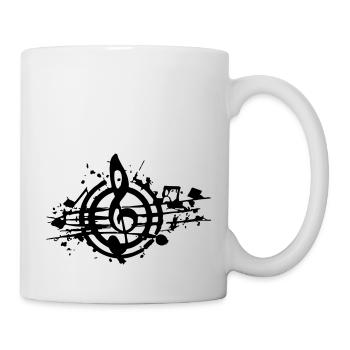 Violinschlüssel Vintage Musik Geschenkidee - Tasse - Weiß - Rechts