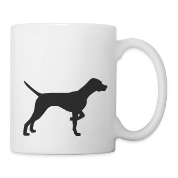 silhouette de chien pointeur - Mug blanc - blanc - Droite