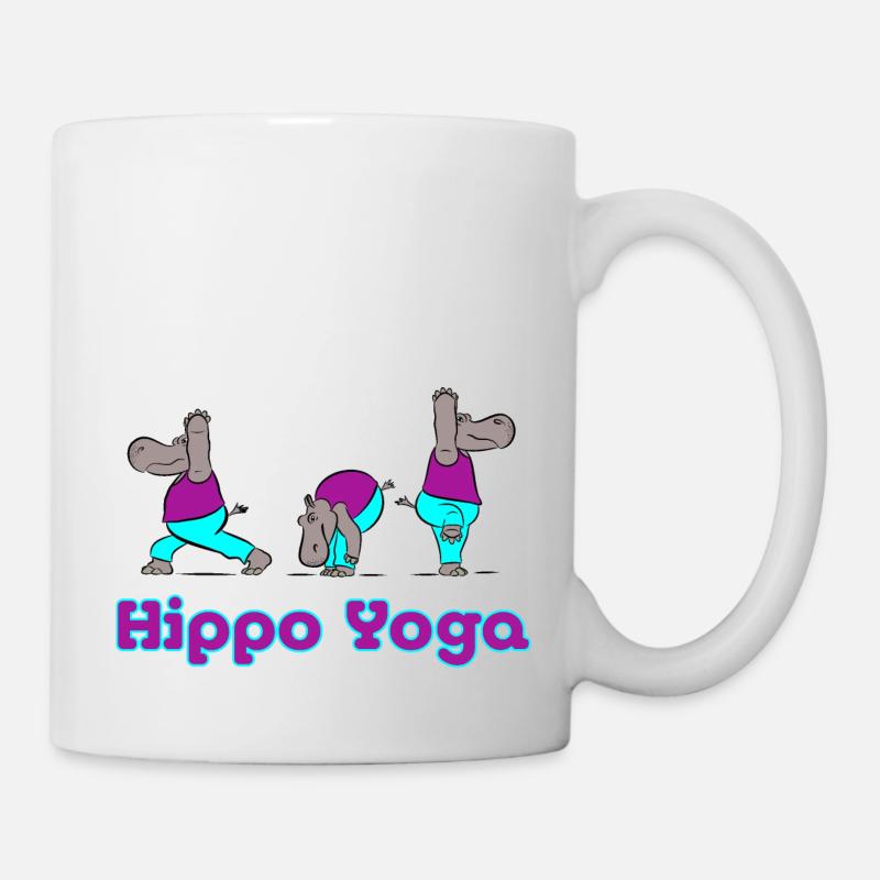 Hippo Yoga - Tasse - Weiß