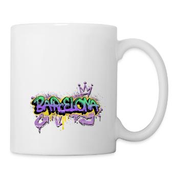 Barcelona Spanien Stadt Graffiti Spray Sprayer - Tasse - Weiß - Rechts