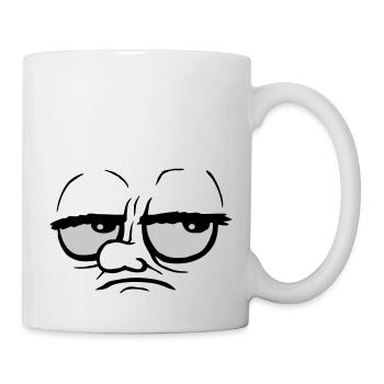 Cartoon genervt Augen verdrehen - Tasse - Weiß - Rechts