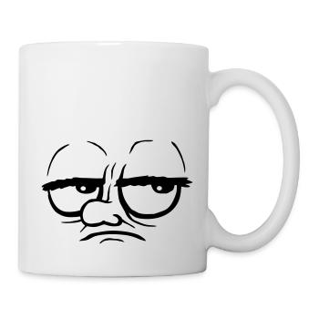 Augen verdrehen Cartoon genervt - Tasse - Weiß - Rechts