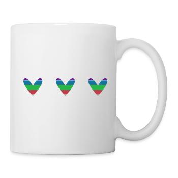 HERZ. HERZ. VALENTINSTAG. LIEBE. LIEBE. HERZ - Tasse - Weiß - Rechts
