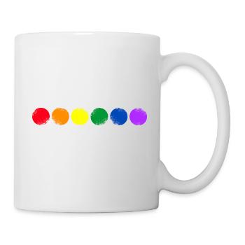 Farbig Kreise im Vintage Design - Tasse - Weiß - Rechts