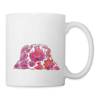 Pink Bucket Hat. Petrykivka Painting. UA ART. - Mug - white - Right