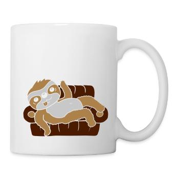 Faultier Zuhause chillen Sofa - Tasse - Weiß - Rechts
