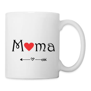 Wir lieben unsere Mama. Mama Liebe und Herz - Tasse - Weiß - Rechts