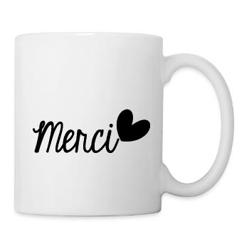 MERCI. THANKS. THANK YOU. ANNIVERSAIRE. NAISSANCE. - Mug blanc - blanc - Droite