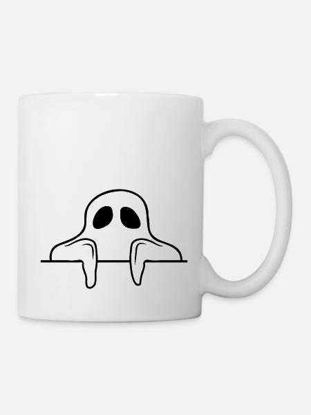 Comic Geist hinter Mauer - Tasse - Weiß