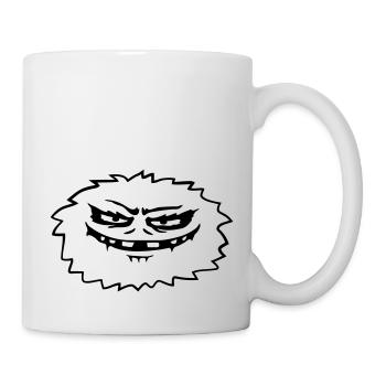 Comic haariges böses Monster - Tasse - Weiß - Rechts