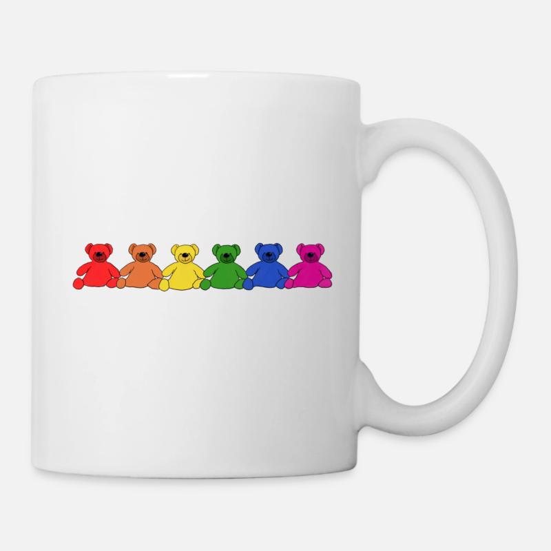 Nounours arc-en-ciel - Mug blanc - blanc