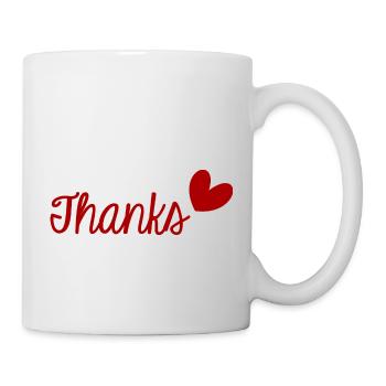 THANK YOU. THANKS. THANK YOU. ANNIVERSARY. BIRTH. - Mug - white - Right