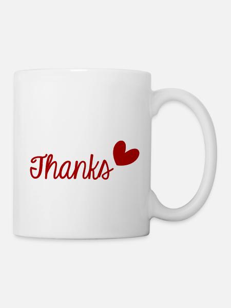 MERCI. THANKS. THANK YOU. ANNIVERSAIRE. NAISSANCE. - Mug blanc - blanc