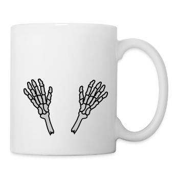 2 os des mains squelettes - Mug blanc - blanc - Droite