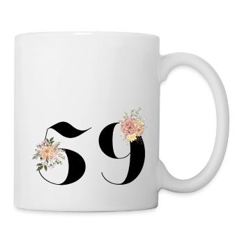 Blumen zum 59-jährigen Jubiläum (Geschenk von 59 Jahren) - Tasse - Weiß - Rechts