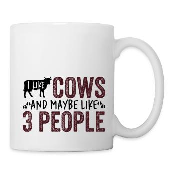 J’aime les vaches et peut-être comme 3 personnes - Mug blanc - blanc - Droite
