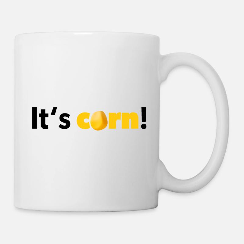 "It's corn! Design in black and yellow - Mug - white