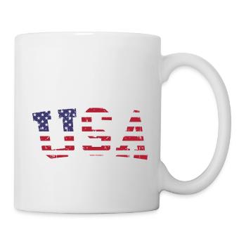 usa flag font vintage - Mug - white - Right