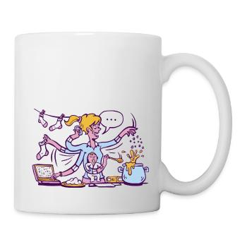 Maman qui travaille dur - Jack of all trades Mama - Mug blanc - blanc - Droite
