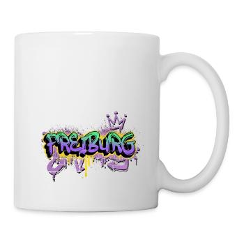Freiburg Deutschland Stadt Graffiti Spray Sprayer - Tasse - Weiß - Rechts