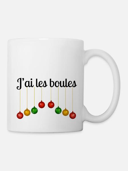 Pull de Noël drôle | « J’ai les boules » - Mug blanc - blanc