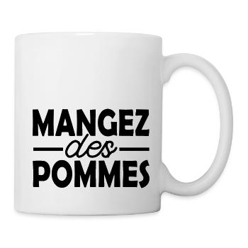 Mangez des pommes - Mug blanc - blanc - Droite
