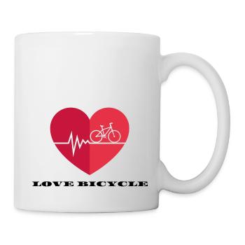 vélo d’amour - Mug blanc - blanc - Droite