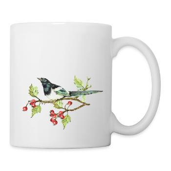 Bunter Vogel - Tasse - Weiß - Rechts