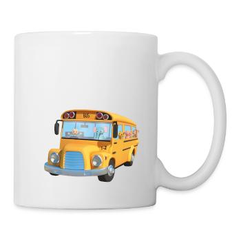 Bus gelbe Tiere Schule - Tasse - Weiß - Rechts