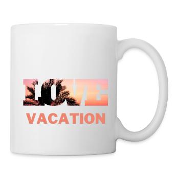 T-shirt vacances plage palmiers vacances été soleil - Mug blanc - blanc - Droite