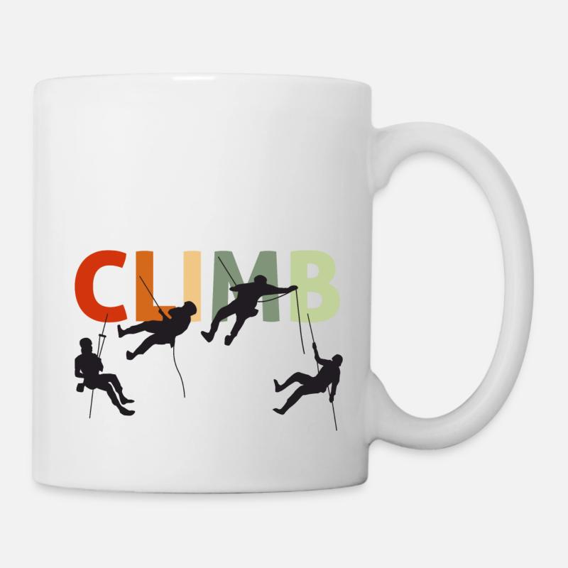 Klettern Klettersteig Retro - Tasse - Weiß