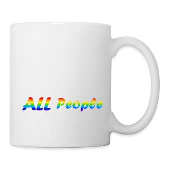 LGBTQ God Love Rainbow Flag Football - Mug - white - Right