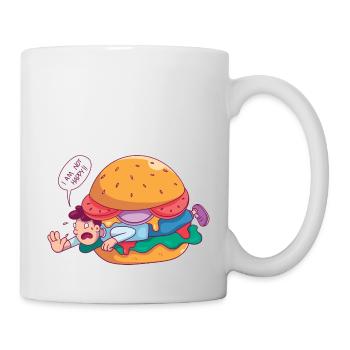 Burger essen Zutat Männer Burger essen Zutat Männe - Tasse - Weiß - Rechts