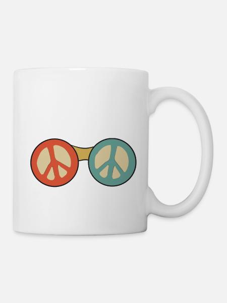 Sonnenbrille Frieden Frieden Symbol - Tasse - Weiß