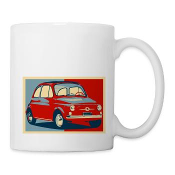 Voiture italienne 500 vintage - Mug blanc - blanc - Droite