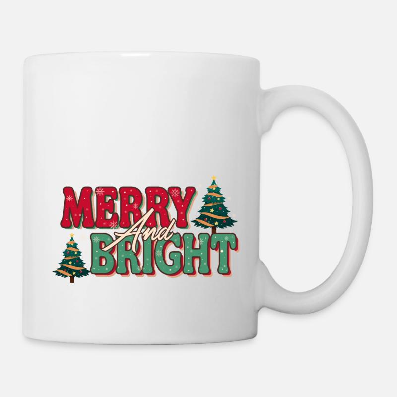 Merry and Bright Christmas Xmas - Mug - white