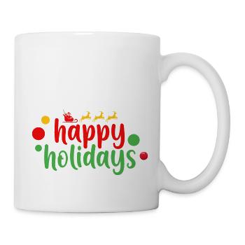 Happy holidays Weihnachten Xmas - Tasse - Weiß - Rechts
