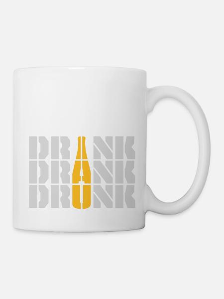 drink drank drunk Zitat - Tasse - Weiß