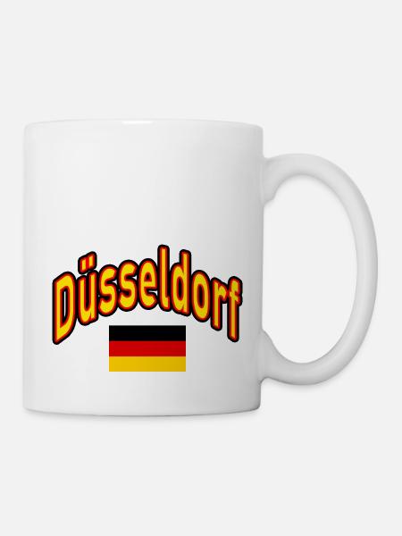 Düsseldorf drapeau de l’Allemagne - Mug blanc - blanc