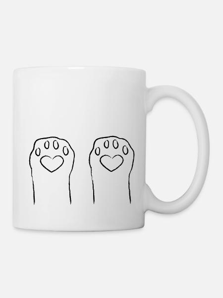Katzenpfoten - Tasse - Weiß