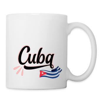Kuba Kubanische Flagge Wellenförmig Stilisierte Schrift - Tasse - Weiß - Rechts