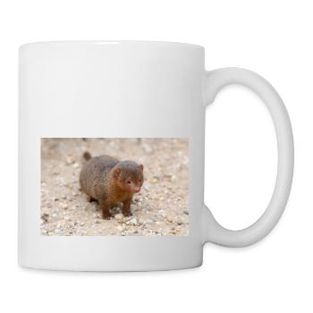dwarf mongoose (in german Zwergmangusten) Helogale - Mug - white - Right