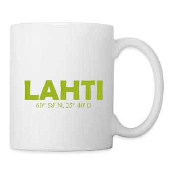Lahti - Finland - Coordinates Longitude Latitude - - Tasse - Weiß - Rechts