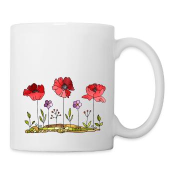 Blumen - Tasse - Weiß - Rechts
