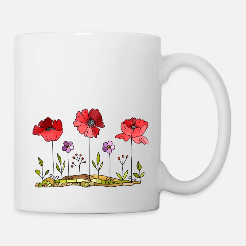 Blumen - Tasse - Weiß