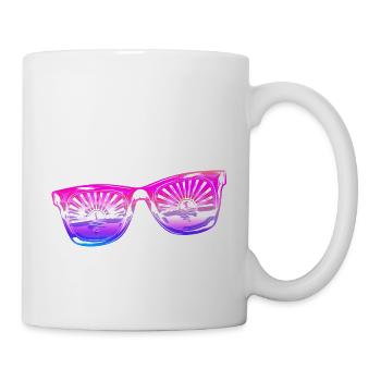 Sonnenbrille Sommer süß Happy Beach Ocean Surf - Tasse - Weiß - Rechts