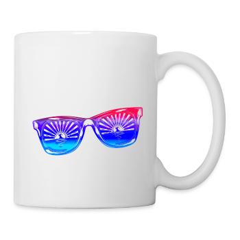 Sonnenbrille Sommer süß Happy Beach Ocean Surf - Tasse - Weiß - Rechts