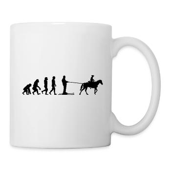 Horse Skijöring Skifahren Wintersport Evolution - Tasse - Weiß - Rechts